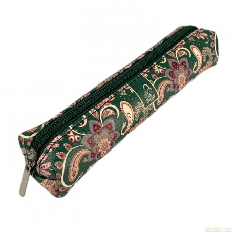Piórnik mini prostokąt Paisley Kwiaty Green
