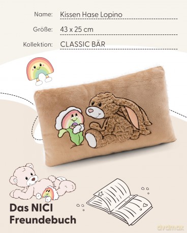 NICI Poduszka królik Lopino 43x25cm