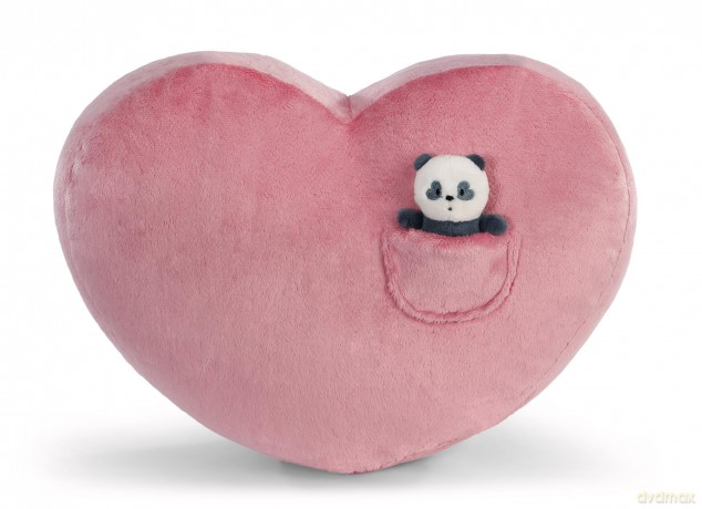 NICI poduszka Love różowe serce 40x27cm z przytulanką baby-panda 10cm