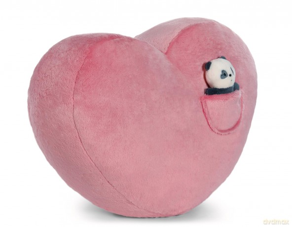 NICI poduszka Love różowe serce 40x27cm z przytulanką baby-panda 10cm