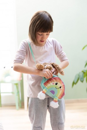 NICI Pouch with handle rainbow Nibsi 2in1 17,5x14x5cm figurative