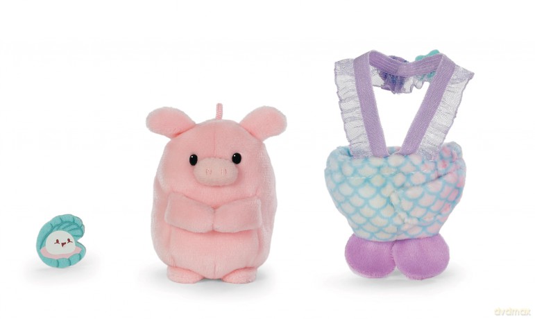 NICI mymochi przytulanka Świnka Onk z kostiumem syrenki i muszelką 8cm z zawieszką