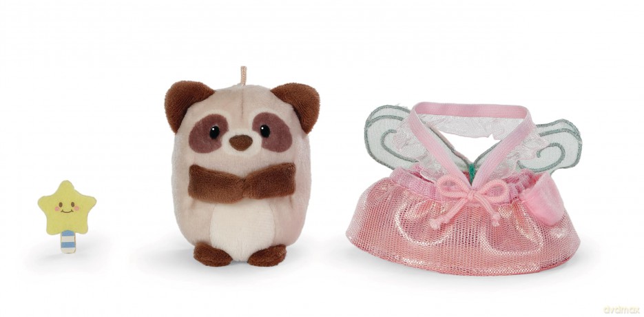 NICI mymochi przytulanka szop Rakuma z kostiumem wróżki i różdżką 8cm z zawieszką