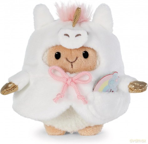 NICI mymochi przytulanka owieczka Wools  z kostiumem jednorożca i tęczą 8cm z zawieszką