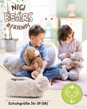 NICI Slippers bear Finni size 36-39 (M)
