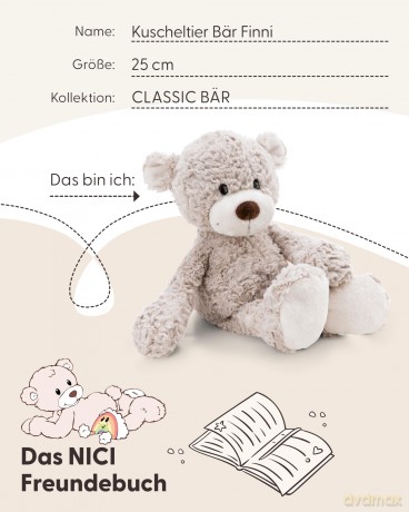 NICI Soft toy bear Finni 25cm dangling