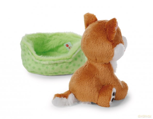 NICI Przytulanka pies Shiba inu w zielonym koszyczku 12cm