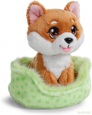 NICI Przytulanka pies Shiba inu w zielonym koszyczku 12cm