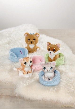 NICI Przytulanka pies yorkshire w niebieskim koszyczku 12cm