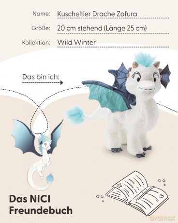 NICI przytulanka smok Zafura 20cm (długość 25cm)