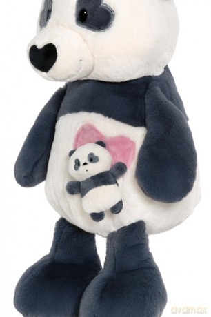 NICI przytulanka Love panda 40cm z kieszonką serduszkiem i baby-panda