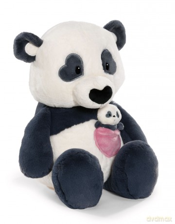 NICI przytulanka Love panda 40cm z kieszonką serduszkiem i baby-panda