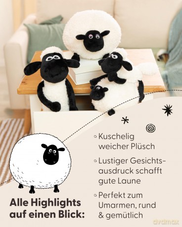 NICI Soft toy Shaun the Sheep 20cm lying