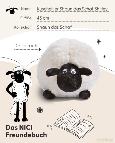 NICI Soft toy Shaun the Sheep 20cm lying