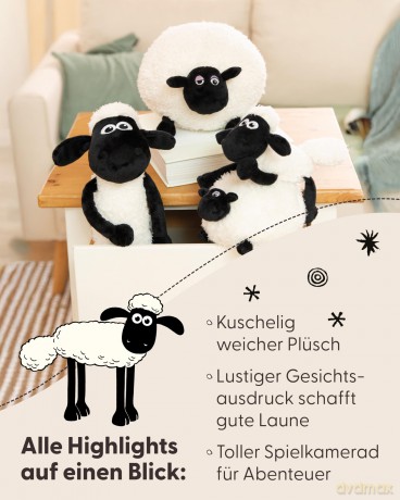 NICI Soft toy Shaun the Sheep 35cm dangling