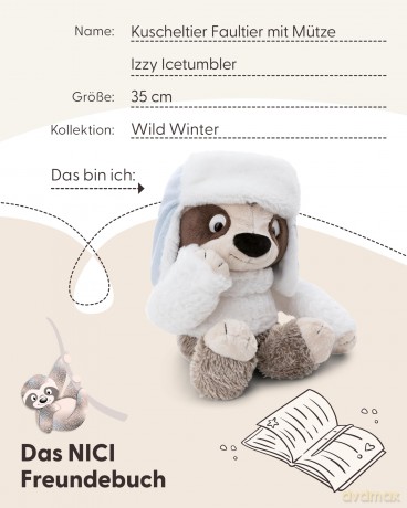 NICI przytulanka leniwiec Izzy Icetumbler w czapce 35cm