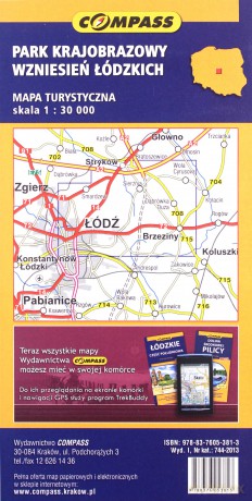 Park Krajobrazowy Wzniesień Łódzkich. Mapa turystyczna w skali 1:30 000 [KSIĄŻKA]