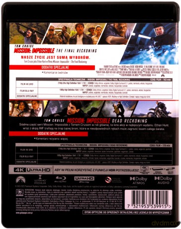Mission: Impossible - Dead Reckoning / Final Reckoning - Kolekcja 2 Filmów [2xBlu-Ray 4K]+[2xBlu-Ray]