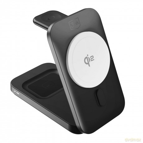 Accessories - 3mk MagRocket 3-in-1 Wireless Charger 15W Qi2 MPP Black