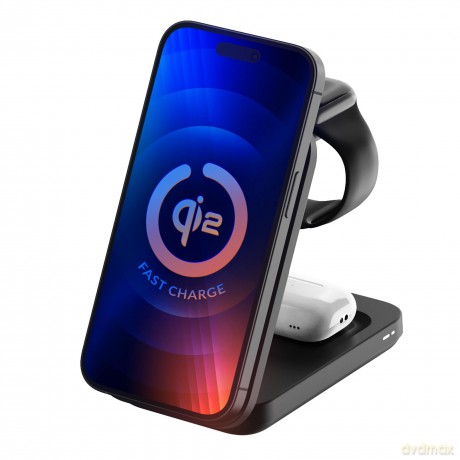 Accessories - 3mk MagRocket 3-in-1 Wireless Charger 15W Qi2 MPP Black