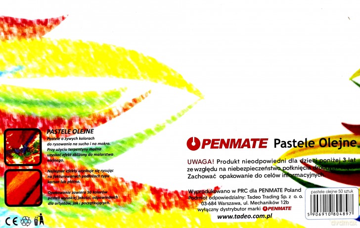 Pastele olejne Penmate 50 kolorów [SZKOŁA]