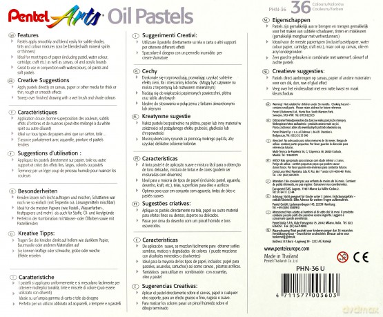 Pastele olejne Pentel 36 kolorów [SZKOŁA]