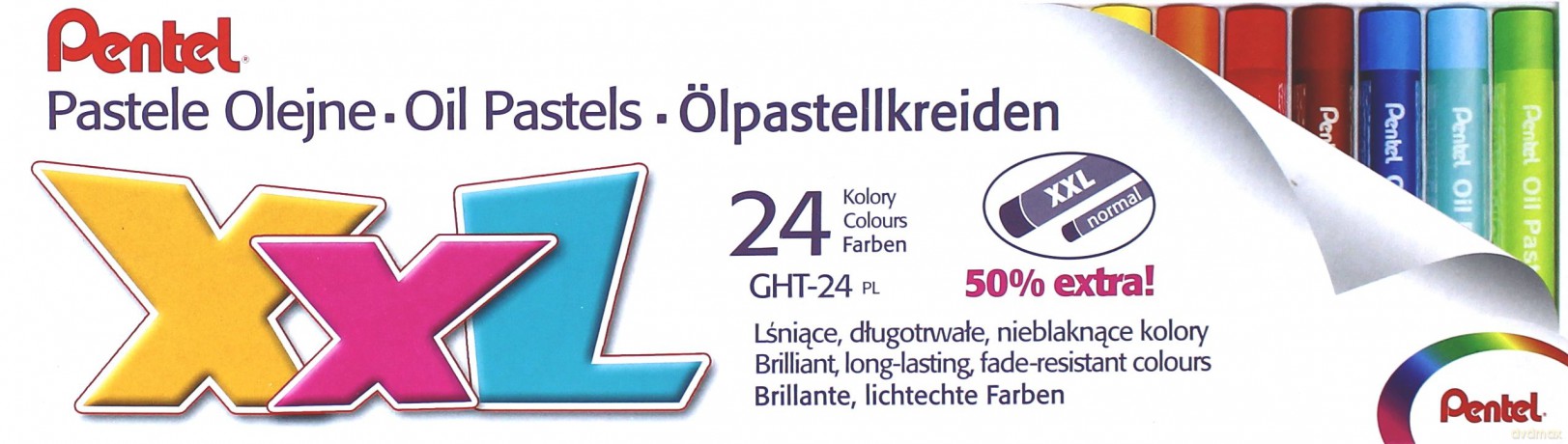 Pastele olejne XXL PENTEL 24 kolory [SZKOŁA]