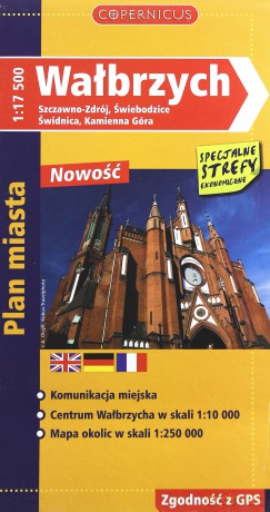Plan miasta Wałbrzych, Szczawno-Zdrój, Świebodzice,Świdnica, Kamienna Góra 1:17500 [KSIĄŻKA]