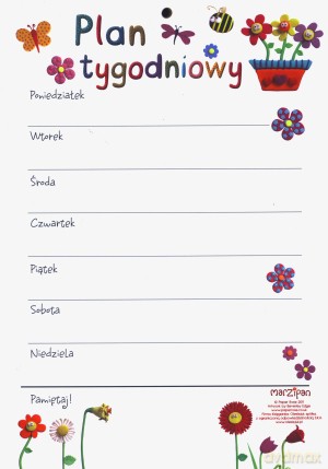 Plan tygodniowy. Marzipan [SZKOŁA]