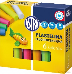 Plastelina fluorescencyjna 6 kolorów [SZKOŁA]