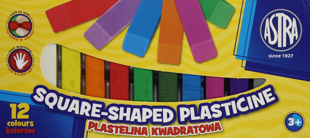 Plastelina kwadratowa 12 kolorów [SZKOŁA]