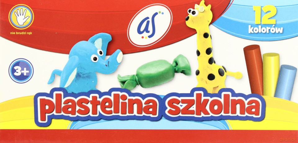 Plastelina szkolna AS 12 kolorów [SZKOŁA]