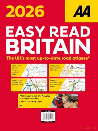 AA Easy Read Britain 2026 spiral bound (AA Easy Read Atlas Britain 2026) [KSIĄŻKA]