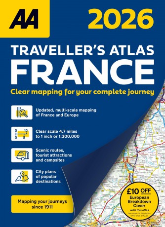 AA Travellers Atlas France 2026 flexi bound (AA Road Atlas) (AA Road Atlas France) (France Road Atlas) [KSIĄŻKA]