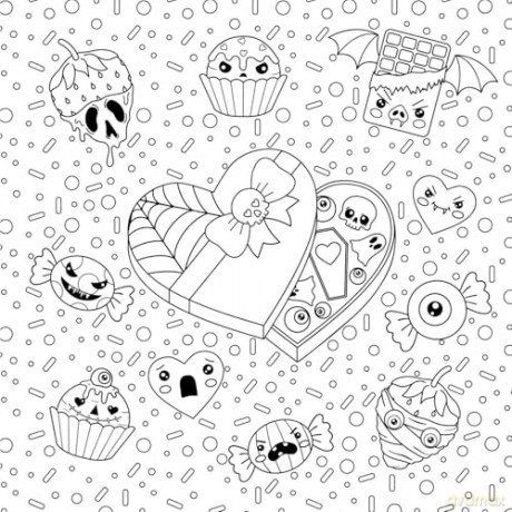 The Creepy Cute Love Coloring Book: 30 Sickly Sweet Coloring Pages That You'll Love to Color! (Creepy Cute Gift Series) - Gaynor Carradice [KSIĄŻKA]