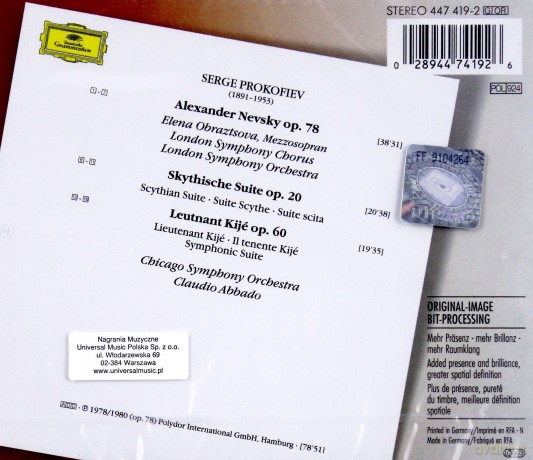 The Originals Abbado: Prokofiev:Alexander Nevsky [CD]