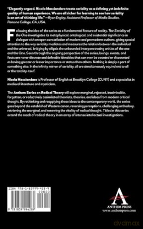 The Seriality of the One: 1 (Anthem Series on Radical Theory, 1) - Nicola Masciandaro [KSIĄŻKA]