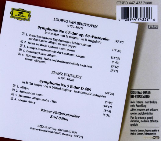 The Originals Boehm Wp: Beethoven:Symph.N.6;Schubert:Symph.N.5 [CD]