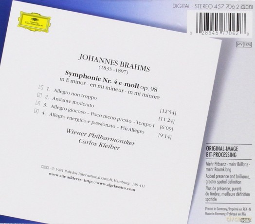 The Originals Carlos Kleiber: Brahms Symphony No.4 [CD]