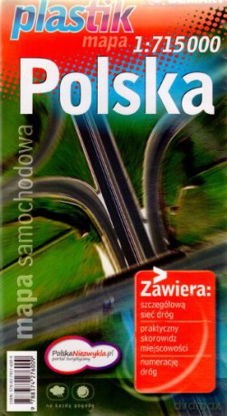 Polska. Mapa samochodowa Plastik w skali 1:715 000 [KSIĄŻKA]