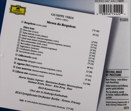 The Originals Fricsay: Verdi:Requiem [CD]