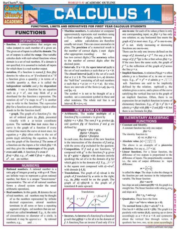 Calculus 1 (Quick Study Academic): Functions, Limits and Derivatives for First-year Calculus Students - Gerald Harnett [KSIĄŻKA]