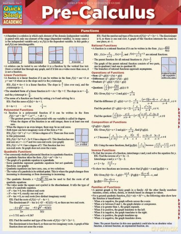 Pre-Calculus: A Quickstudy Reference Guide (Quick Study Academic) - Ken Yablonsky [KSIĄŻKA]