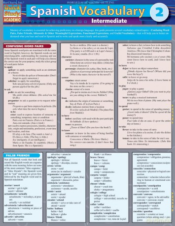 Spanish Vocabulary 2:Intermediate (Quick Study: Academic) [KSIĄŻKA]
