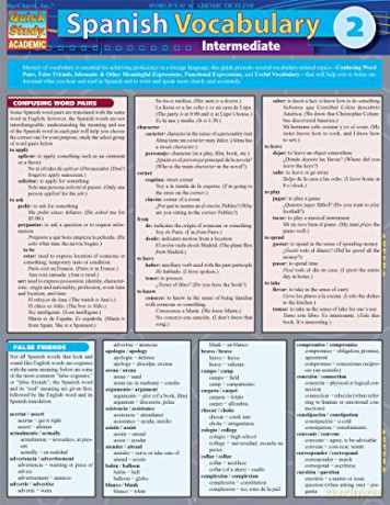 Spanish Vocabulary 2:Intermediate (Quick Study: Academic) [KSIĄŻKA]