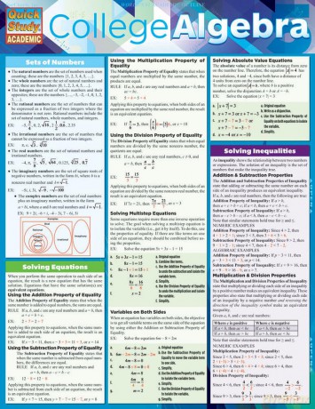 College Algebra (Quick Study Academic) - Ken Yablonsky [KSIĄŻKA]