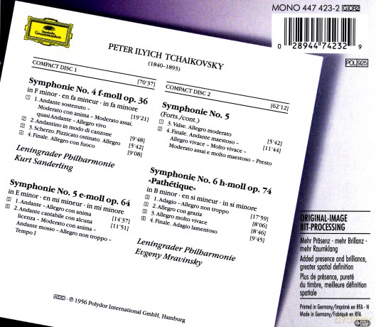 The Originals Mravinsky,Leningrad Phil.: Tschaikovsky- Symph. N.4,5,6 [2CD]