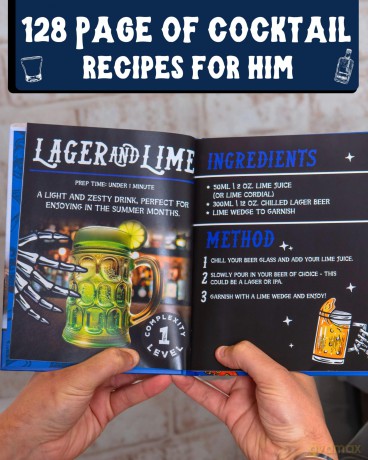 Cocktails For Real Men Gift Book - Joke Gift For Men - Bee Three Books [KSIĄŻKA]