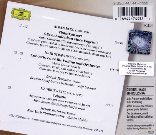 The Originals Perlman,Ozawa,Boston Sym: Berg/Strawinsky: Violinkonzert [CD]