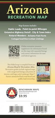 Arizona, The Grand Canyon State, Recreation Map, 2024 Edition - Benchmark Maps [KSIĄŻKA]